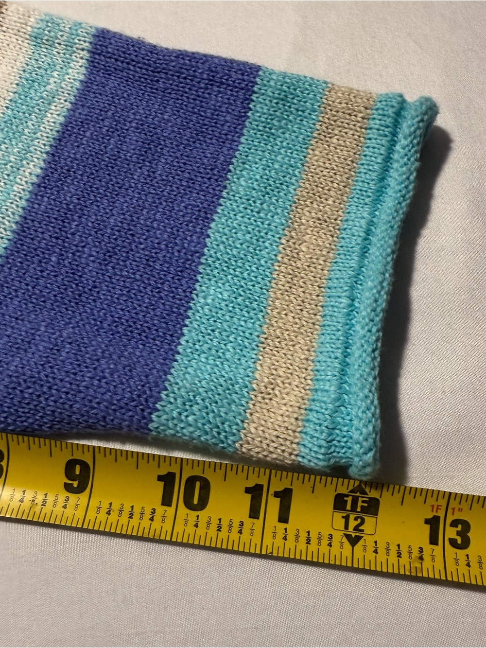 Lulu B Women’s XL Striped Knit Cardigan Sweater Blue Tan Yellow 100% Cotton - Picture 11 of 11
